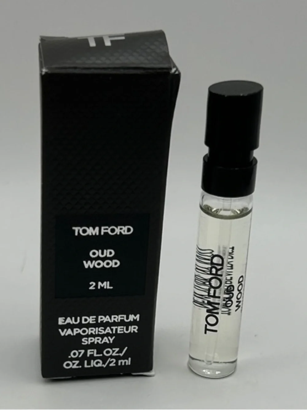 Tom Ford Oud Wood Travel Sample - Black with Burgundy Accent sample